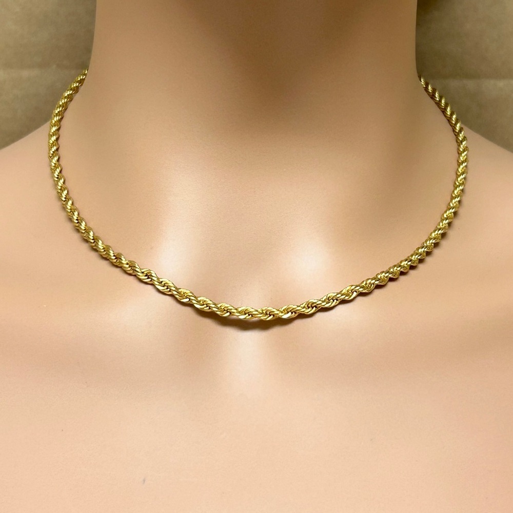 Classic Gold Tone Rope Chain Necklace